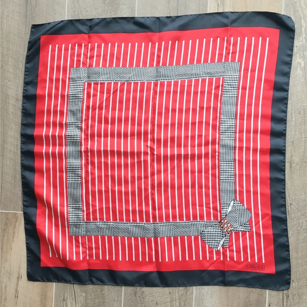 Carlisle 100% Silk square Bow/Stripe/Houndstooth